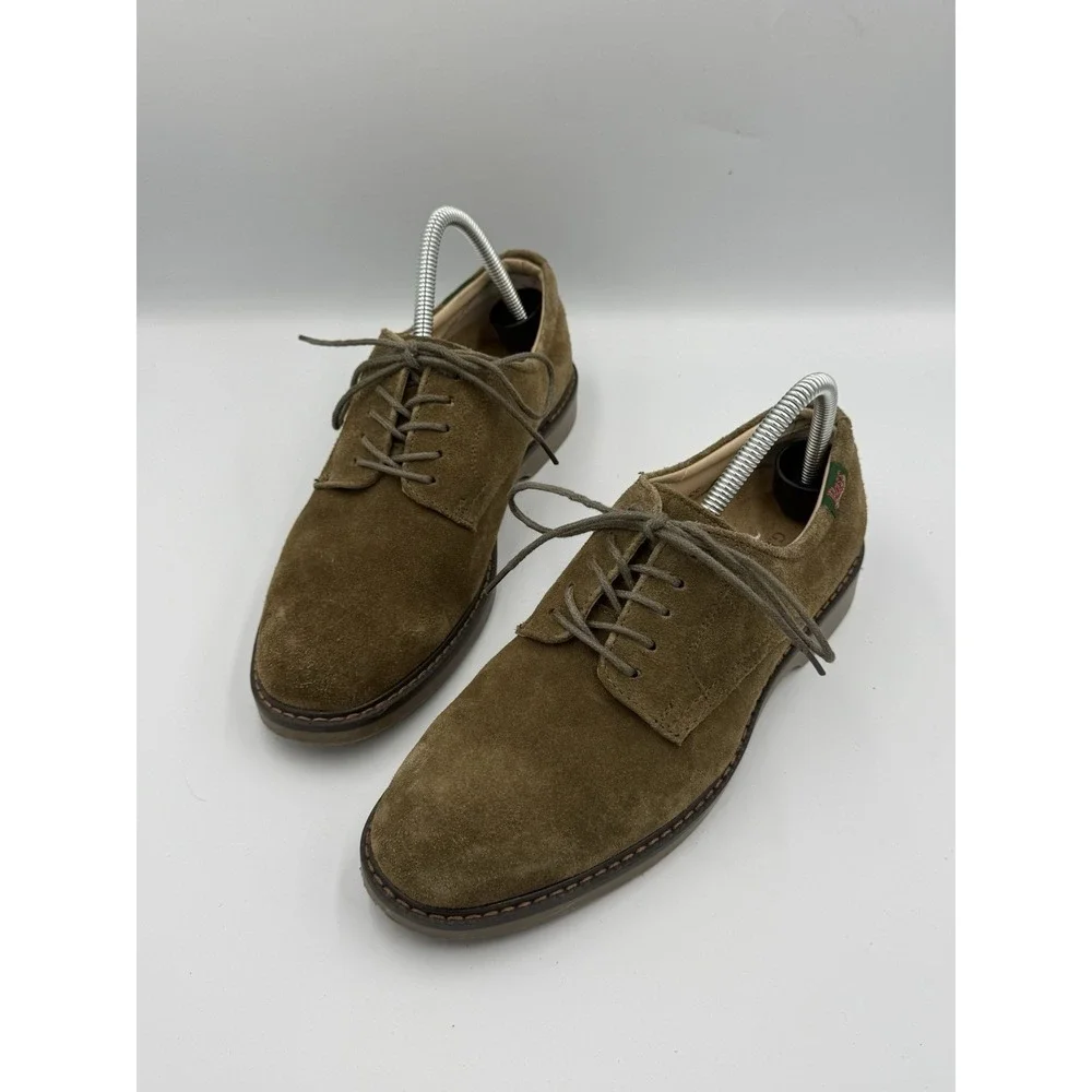 GH Bass Pasadena Suede Shoes Men's 7M Olive Brown Leather Lace Up Oxford Derbies